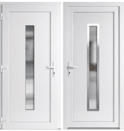 Expresní plastové vchodové dveře bílá / bílá – na míru, zkrácený termín výroby - Vchodové plastové dveře INOX Hana Bílá / Bílá – expresní výroba - 187970165