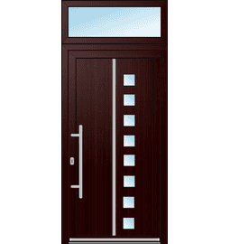 Plastové vchodové dveře INOX + Nadsvětlík – na míru, standartní termín výroby - Vchodové plastové dveře INOX 1408 + Nadsvětlík – standartní termín výroby - 289090220