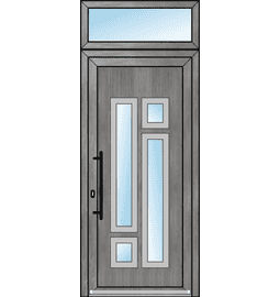 Plastové vchodové dveře INOX + Nadsvětlík – na míru, standartní termín výroby - Vchodové plastové dveře INOX 1417 + Nadsvětlík – standartní termín výroby - 291195220