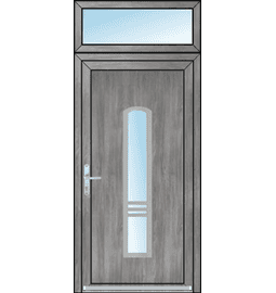 Plastové vchodové dveře INOX + Nadsvětlík – na míru, standartní termín výroby - Vchodové plastové dveře INOX 1424 + Nadsvětlík – standartní termín výroby - 292990220