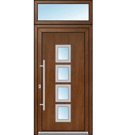 Plastové vchodové dveře INOX + Nadsvětlík – na míru, standartní termín výroby - Vchodové plastové dveře INOX 1427 + Nadsvětlík – standartní termín výroby - 293590220