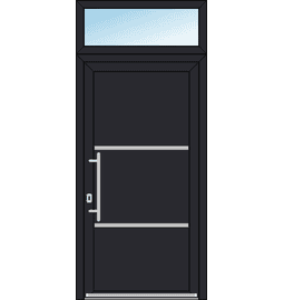 Plastové vchodové dveře INOX + Nadsvětlík – na míru, standartní termín výroby - Vchodové plastové dveře INOX 1415 + Nadsvětlík – standartní termín výroby - 290590220