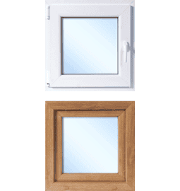 Plastová okna Otevíravá a Sklopná – skladem, ihned k dodání - Plastové okno otevíravé i sklopné, levé, zlatý dub / bílá, 60x60 cm - 59656060